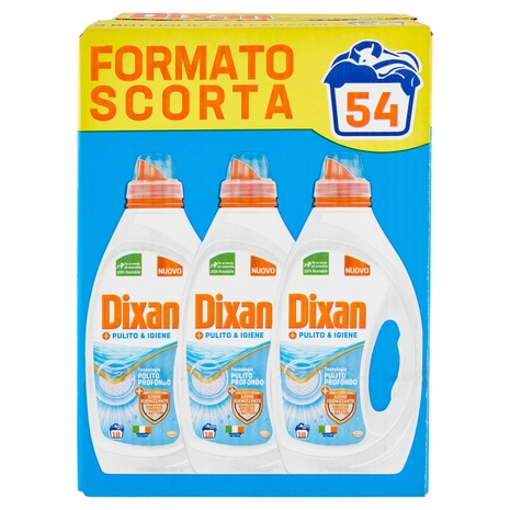 DIXAN Liquido Pulito & Igiene 3x18=54 Lavaggi 3 x 900 ml